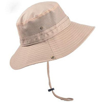 Gustave Synthetic Sun Cap For Men - Wide Brim Summer Hat With Uv Protection, Foldable Bucket Hat For Fishing, Trekking, Outdoor Activities (Beige, Free Size)