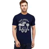Uniplanet Store MenS Soul Bike Round Neck Navy Blue T-Shirt
