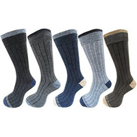 Rc. Royal Class Men's Woolen Warm Winter Socks (Multicolour, Free Size) - Pack Of 5 Pairs