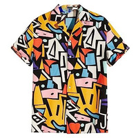 Leriya Fashion Shirts For Men || Soft Rayon Multi Printed Casual Shirts For Boys || Spread Collar || Short Sleeve || Summer Wear || (Medium, Multi) Lf-Ms-6106