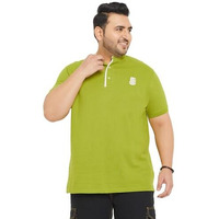 Bigbanana Plus Size Men's Regular Fit Solid Henley Tshirt (Hemleys-Olive,Olive,6Xl)