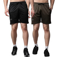 Mack Jonney Dryfit Solid Lycra Multicolor Shorts For Men (Pack Of 2)-Dryfit_D11_Blk_Olv_02-L