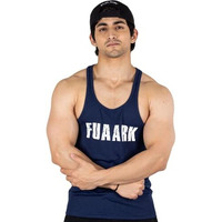Classic Men's Regular Fit Gym Tank Tops Sports Sleeveless Vest (Navy, Large)