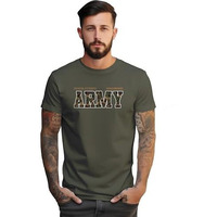 Peppyzone Men's Regular Fit Army Printed Pure Cotton T Shirt For Men (M, Olive2)