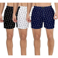 Palesa Unisex Adult Cotton Boxers (Pack Of 1) (An_Q Zara Boxer M 3_Blue Black White_M)