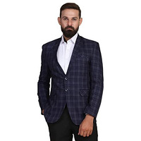 Tahvo Men Tweed Blue Check Blazer