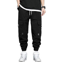 Shasmi Black Men's Casual Joggers With Elastic Waist, Multi-Pocket Design, Boys' Casual Cargo Joggers Men Track Pant For Men Ll Track Pants Ll Plain Track Pant (Trouser 156 Black-Xl)