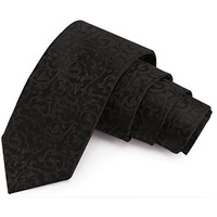Peluche Refined Black & Grey Colored Microfiber Necktie For Men