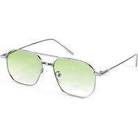Elegante Uv Protected Classic Stainless Steel Full Metal Body Square Sunglasses For Men & Women (C3 - Green) - Pack Of 1