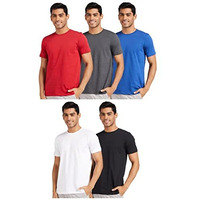 Amazon Brand - Symbol Men's Solid Regular Fit Half Sleeve Cotton T-Shirt (Aw17Plpo5-2_Multicolor15_M)