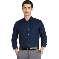 Symbol Premium Men's Cotton Smart Casual Shirt (Regular Fit | Solid Oxford | All Day Fresh) (Sp-M-S24-Cs-103_Navy_Xl)