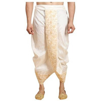 Ethluxis Embroidered Ethnic Dhoti For Men (Off-White)