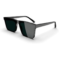 Black Jones Retro Square Dark Black Sunglass Light Weight Mat Finshed Uv Protection Non-Polarized Sunglasses For Men And Women Classic Sunglass Unisex, Medium Holi