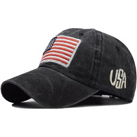 Handcuffs Cotton Baseball Cap Men's Usa American Flag Embroidery Hat Unisex Hip Hop Hat Sports Caps Hats (Black)
