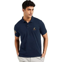 Eyebogler Regular Fit Mens Polo Neck Half Sleeve Soild Casual Tshirt Navy Blue
