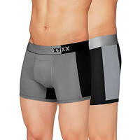 Xyxx Men's Underwear Dualist Intellisoft Antimicrobial Micro Modal Trunk Pack Of 2 (Steel Grey & Black ; Black & Steel Grey; M)
