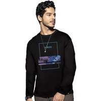 Bewakoof Men's Printed Regular Fit Full Sleeve Round Neck Cotton T-Shirt