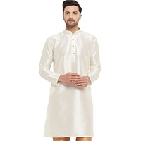 Vastramay Men's Cotton Silk Blend Kurta-New Cream