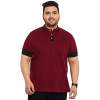 Bigbanana Plus Size Men's Regular Fit Solid Polo Tshirt (Kol,Maroon,6Xl)