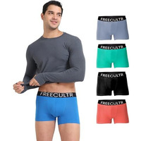 Freecultr Men's Underwear Organic Cotton (Ultrasoft Waistband) Premium Snug-Fit Trunk Size-L Pack Of 5-Black,Brilliant Blue,Coral,Holly Green,Shadow Blue