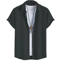Tagdo Men's Solid Modern Fit Shirt (Chatai-Shirt-2028-Grey-L_Grey