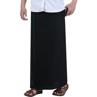 Prakasam Cotton Men's Black Single Dhoti With Pocket - Size Medium (Hip 34-38)