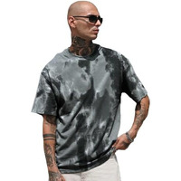 Leotude Oversized Round Neck Half Sleeve Tie & Dye Printed T-Shirt For Men(Fs306_Grey_P_Grey_3Xl)