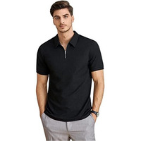 Greciilooks Venslooks Men's Cotton Regular Fit Solid Polo Neck T-Shirt | Men's Cotton Regular Fit Solid Polo Neck T-Shirt (Small, Black)