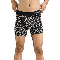 Damensch Men's Regular Fit Supima Printed Cotton Boxer Brief Pack Of 1 | Boxers For Men, Underwear For Men, Underwear For Men Combo,V Shape Underwear For Men-Breezy Black-L