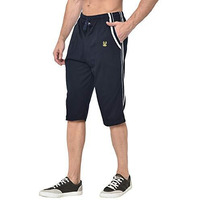 Mack Jonney Cotton Blended Regular Fit Navy Blue 3/4Th Capri For Men-C5_Navy0001_Xxl