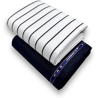 Jhabak's Unstitched Premium Strip Cotton Blend Shirt & Trouser Fabric - 2.35 M Shirt Cloth - 1.30 M Pant Piece