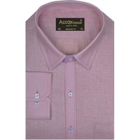Accox Men's Breathable Cotton Linen Full Sleeves Regular Fit Plain Formal Shirt For Men (S_Gcr373_42) Light Pink