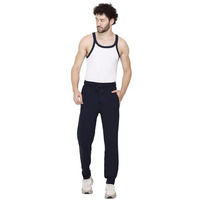 Jinxer Plus Size Cotton Loop Knit Lowers For Men, Zip Pocket, Night Pant, Joggers, Sports Trousers, Gym N Lounge Wear Track Pant For Boys_Navy_4Xl