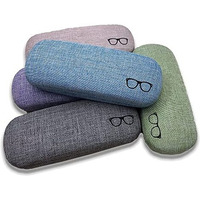 Moonland Specs Case Eyeglasses Case Cover Spectacles Case For Sunglasses Case Linen Fabric Metal Portable Hard Shell Protective Case Pouch For Eyewear Goggles Cover Storage Box For Frames, Spectacle Holder For Men & Women (Pack Of 2) Multicolor