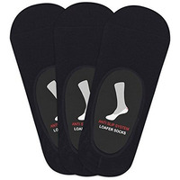 Balenzia Men's Black No Show Socks With Anti-Slip Silicon System (Mercerised)- Pack Of 3