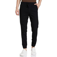 Amazon Brand - Symbol Men's Regular Jogger Fit Cotton Blend Jeans Black-1 36