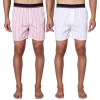 Urban Scottish Men's Boxers | 100% Cotton, Printed, Multicolor | Regular Fit, Mid Rise, Outer Elastic - Pack Of 2