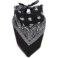 Paropkar Multi-Purpose Fancy Trendy Men Handkerchief 100% Cotton Novelty Printed Paisley Cowboy Bandana For Men Women (Black)