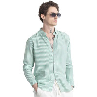 U-Turn Men's Cotton Casual Printed Striped Stylish Lates Slim Fit T-Shirt For Men (Green-White; Small)