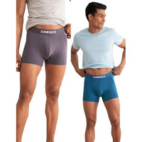 Damensch Men's Deo-Cotton Deodorizing Trunks- Pack Of 2- Mineral Grey,Mystic Teal- Medium