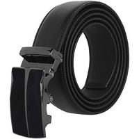 Labnoft Men's Pu Leather Auto Lock Belt (Black)