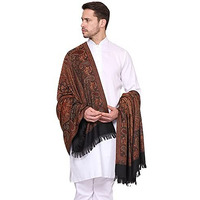 Weavers Villa Men's Paisley Design Woven Poly Wool Blend Gents Shawls, Muffler, Stoles For Men, 100Cm X 200Cm