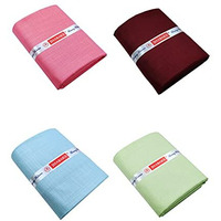 Jhabak's Pack Of 4 Unstitched Exclusive Shirt Fabric Combo For Men - Cotton Blend Material - 2.25M Shirt Cloth (Rose Pink, Maroon, Sky Blue, Pista Green)
