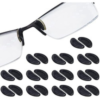 Maycreate 12 Pairs Adhesive Eyeglasses Nose Pads, D Shape Stick-On Anti-Slip Black Silicone Eyeglasses Nose Pad Replacement, Self Adhesive Nose Pads Glasses Nose Pad