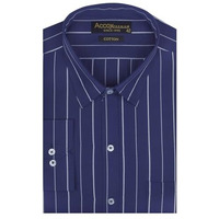 Accox Men's Breathable Cotton Full Sleeves Regular Fit Striped Formal Shirt For Men (Gcr344_42) Multicolour