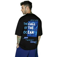 Bewakoof Men's Graphic Printed Oversized T-Shirt_610984_Black_L