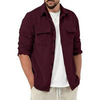Miramichi Corduroy Men's Full Sleeve Casual Striped Shirt - Comfort Fit, Ideal Stylish And Versatile Clothing (M, Maroon)
