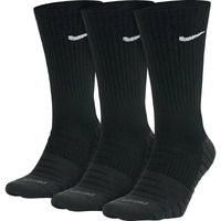 Maxcom Nylon Blend Mens Womens Unisex Everyday Max Cushion Crew Dri-Fit Calf Length Socks Black Training Sock 3 Pairs(M Size)(Uk 5-8) (3)