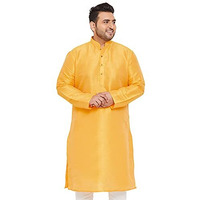 Vastramay Plus Mens Silk Blend Yellow Kurta - Elegance For Festivals & Events_Vplusmk001Yw_52