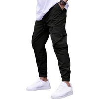 Tagdo Men's Regular Track Pants (Men-Cargo-5157-Black-32_Black